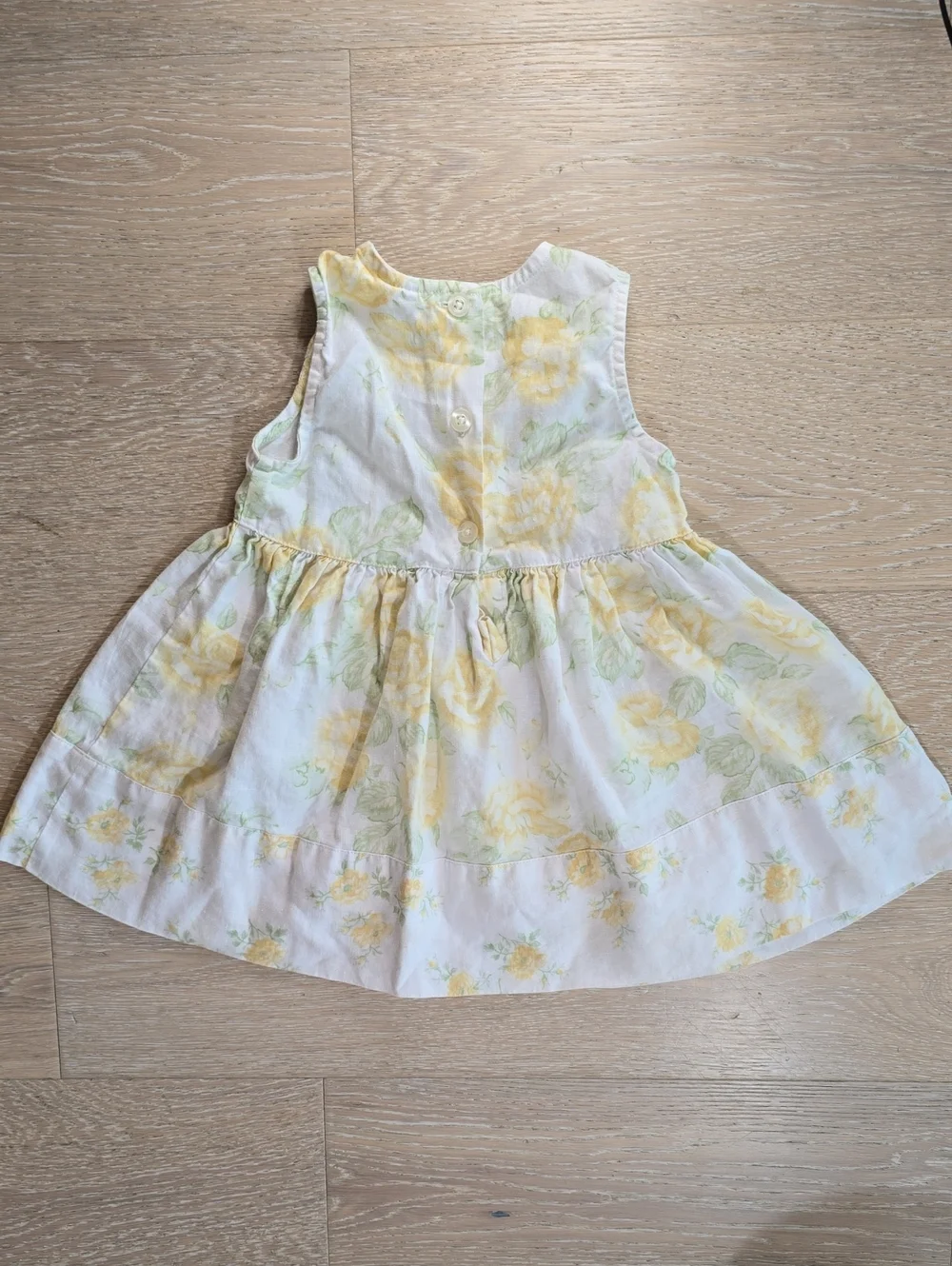 Baby GAP Linen Dress 12-18 Mo. Yellow Floral